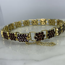 Load image into Gallery viewer, Vintage 1940s Garnet Bracelet in a Yellow Gold Setting with 17+ Carat Total Weight. - Scotch Street Vintage