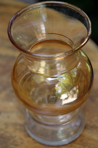 Vintage 1950 Amber Glass Bud Vase with Gold Leafing - Scotch Street Vintage