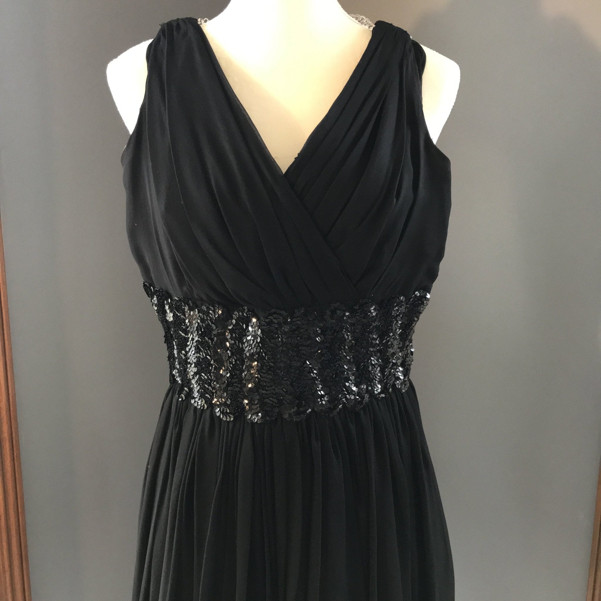 1950's Black Sequin Dress