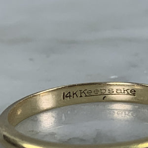 Vintage 1950s Gold Wedding Band by Keepsake in 14K Solid Yellow Gold. Perfect Stacking Ring. - Scotch Street Vintage