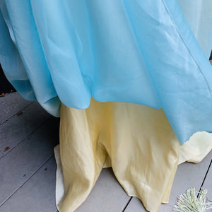 Vintage 1980s Blue Chiffon Gown by Bill Levcoff. Vintage Bride or Bridesmaid Dress. - Scotch Street Vintage