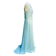 Load image into Gallery viewer, Vintage 1980s Blue Chiffon Gown by Bill Levcoff. Vintage Bride or Bridesmaid Dress. - Scotch Street Vintage
