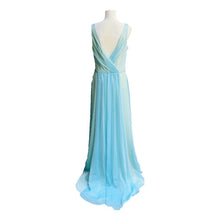 Load image into Gallery viewer, Vintage 1980s Blue Chiffon Gown by Bill Levcoff. Vintage Bride or Bridesmaid Dress. - Scotch Street Vintage