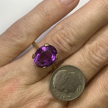 Load image into Gallery viewer, Vintage Amethyst Ring in Yellow Gold. Unique Engagement Ring. February Birthstone. 6th Anniversary. - Scotch Street Vintage