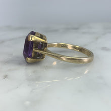 Load image into Gallery viewer, Vintage Amethyst Ring in Yellow Gold. Unique Engagement Ring. February Birthstone. 6th Anniversary. - Scotch Street Vintage