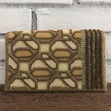 Load image into Gallery viewer, Vintage Art Deco Beaded Clutch by Walborg. Cream Gold and Black Beaded Evening Bag. - Scotch Street Vintage