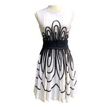 Load image into Gallery viewer, Vintage Black and White Cocktail Dress by Miss Elliette. Gorgeous Ribbon Detail. - Scotch Street Vintage