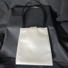 Load image into Gallery viewer, Vintage Black and White Leather Handbag by Saks Fifth Avenue. 1950s Sustainable Fashion Accessories. - Scotch Street Vintage