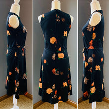Load image into Gallery viewer, Vintage Black Floral Dress by Edith Flagg California. Dress with Matching Jacket . - Scotch Street Vintage