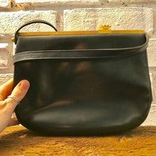 Load image into Gallery viewer, Vintage Black Leather Purse / Handbag by Koret. Gold Tone Hardware. 1950s Bag. Made in the USA. - Scotch Street Vintage