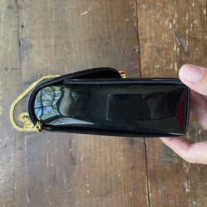 Vintage Black Patent Leather Handbag by Coblentz. 1950s Sustainable Fashion Accessories. - Scotch Street Vintage