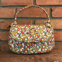 Load image into Gallery viewer, Vintage Black Saks Fifth Avenue Coblentz Purse. Yellow Red and Blue Floral Clutch. Circa 1950s. - Scotch Street Vintage