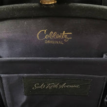Load image into Gallery viewer, Vintage Black Satin Clutch. Coblentz Evening Bag. Saks Fifth Avenue Purse. Circa 1950 Bag. - Scotch Street Vintage
