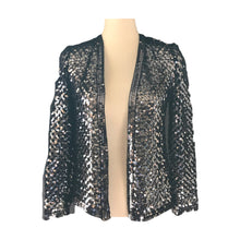 Load image into Gallery viewer, Vintage Black Sequin Cardigan or Jacket by Edith Flagg. Vintage Fashion Statement Piece. - Scotch Street Vintage
