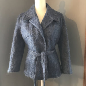 Vintage Blue Mohair Pea Coat by The Scotch House. Warm Winter Coat. Vintage Fashion - Scotch Street Vintage
