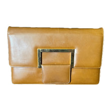 Load image into Gallery viewer, Vintage Brown Leather Clutch or Purse from Saks Fifth Avenue. Sleek Envelope Style. 1970s Fashion. - Scotch Street Vintage