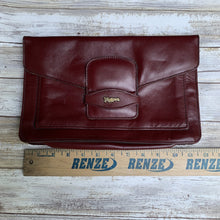 Load image into Gallery viewer, Vintage Burgundy Leather Clutch by John Romain. Envelope Style Handbag. Circa 1970. - Scotch Street Vintage