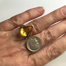 Load image into Gallery viewer, Vintage Citrine Ring. 10K Yellow Gold. Engagement Ring. November Birthstone. 13th Anniversary Gift. - Scotch Street Vintage