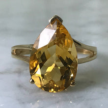 Load image into Gallery viewer, Vintage Citrine Ring. 10K Yellow Gold. Engagement Ring. November Birthstone. 13th Anniversary Gift. - Scotch Street Vintage