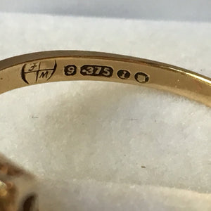 Vintage Citrine Ring. 9K Yellow Gold. November Birthstone. 13th Anniversary. Estate Jewelry. - Scotch Street Vintage