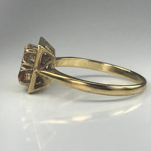 Vintage Citrine Ring. 9K Yellow Gold. November Birthstone. 13th Anniversary. Estate Jewelry. - Scotch Street Vintage