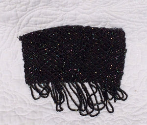 Vintage Clutch / Purse / Handbag / Bag / Coin Purse in Flapper Style with Black Glass Beads. - Scotch Street Vintage