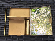 Load image into Gallery viewer, Vintage Compact Purse / Clutch by Volupte with Gold and Silver Tone Diamond Pattern. Built in Compact, Lipstick, Mirror and Storage. 1950s - Scotch Street Vintage