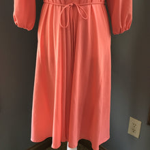 Load image into Gallery viewer, Vintage Coral Dress with Ruffled Neckline by Saks Fifth Avenue. Perfect Summer Dress. - Scotch Street Vintage