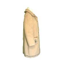 Load image into Gallery viewer, Vintage Cream Wool Swing Coat from West Germany. Waterproof Winter Overcoat. - Scotch Street Vintage