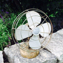 Load image into Gallery viewer, Vintage Desk Fan by Wizard Husky. Home Decor. Office Decoration. Mid Century Modern. Industrial Chic. Steampunk - Scotch Street Vintage