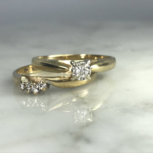 Vintage Diamond Bridal Set with Engagement Ring and Wedding Band. - Scotch Street Vintage