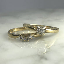 Load image into Gallery viewer, Vintage Diamond Bridal Set with Engagement Ring and Wedding Band. - Scotch Street Vintage