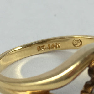 Vintage Diamond Cluster Ring. 14K Gold. April Birthstone. 10 Year Anniversary. - Scotch Street Vintage