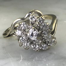 Load image into Gallery viewer, Vintage Diamond Cluster Ring. 14K White Gold. April Birthstone. 10 Year Anniversary. Appraised. - Scotch Street Vintage