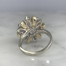 Load image into Gallery viewer, Vintage Diamond Cluster Ring in 14K Gold Starburst Setting. April Birthstone. APPRAISED - Scotch Street Vintage