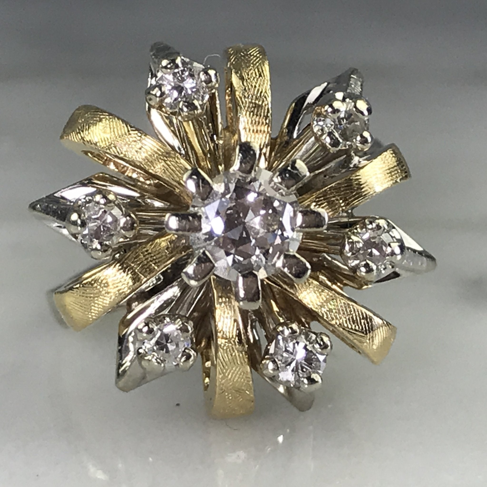 Vintage diamond starburst ring best sale