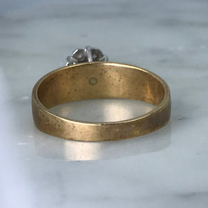 Vintage Diamond Engagement Ring. 10K Yellow Gold. April Birthstone. 10 Year Anniversary Stone. - Scotch Street Vintage