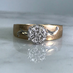 Vintage Diamond Engagement Ring. 10K Yellow Gold. April Birthstone. 10 Year Anniversary Stone. - Scotch Street Vintage