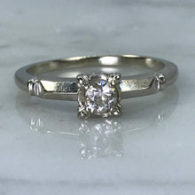 Load image into Gallery viewer, Vintage Diamond Engagement Ring. 14K White Gold. April Birthstone. 10 Year Anniversary Gift. - Scotch Street Vintage