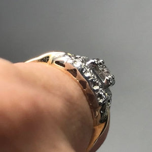 Vintage Diamond Engagement Ring. Art Deco Ring by Jabel. 14K Gold. April Birthstone. - Scotch Street Vintage