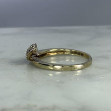 Load image into Gallery viewer, Vintage Diamond Wishbone Band. 9K Yellow Gold Setting. April Birthstone. 10th Anniversary Gift - Scotch Street Vintage