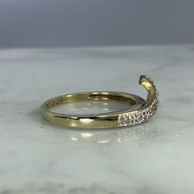 Load image into Gallery viewer, Vintage Diamond Wishbone Band. 9K Yellow Gold Setting. April Birthstone. 10th Anniversary Gift - Scotch Street Vintage