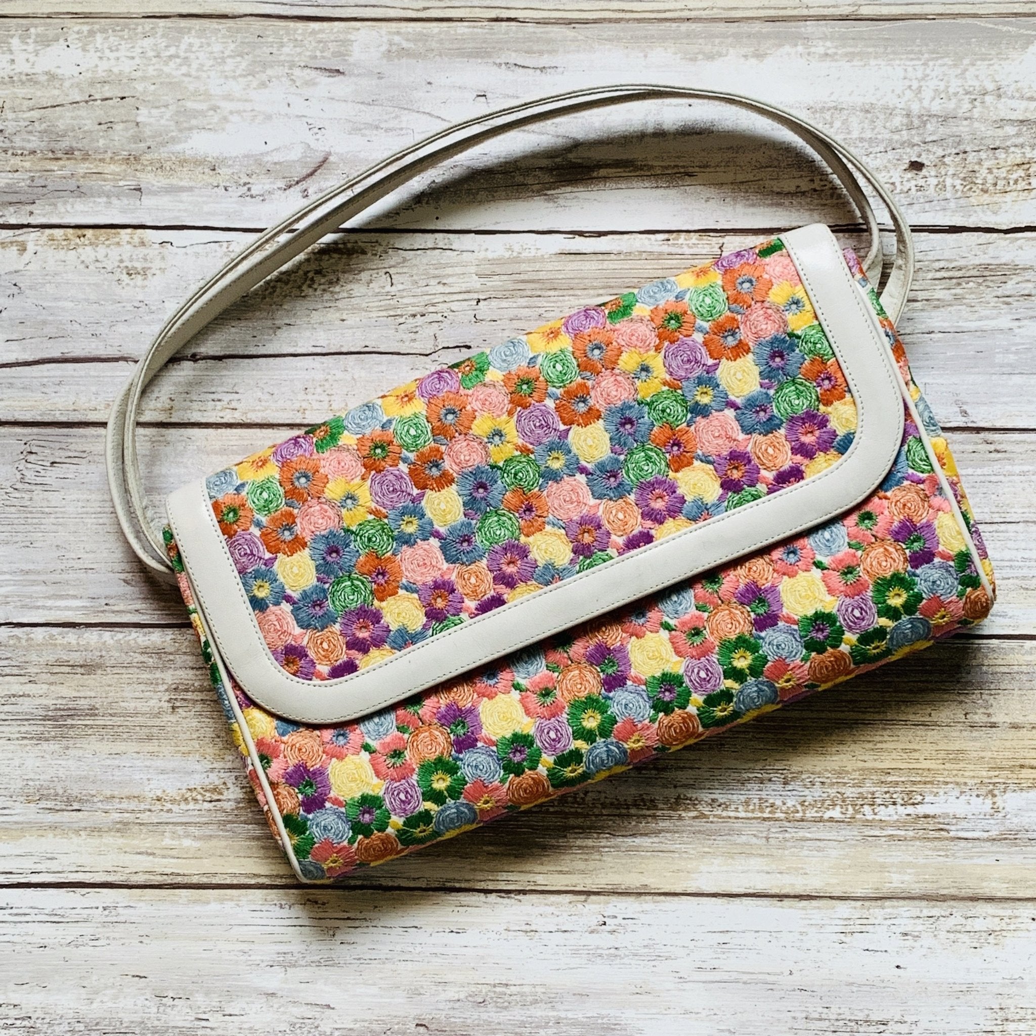 Vintage Embroidered Coblentz Clutch for Saks Fifth Avenue Purse. Color