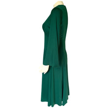 Load image into Gallery viewer, Vintage Emerald Green by Edith Flagg with Flouted Sleeves in Mini Pleats. 1970s Fashion. - Scotch Street Vintage