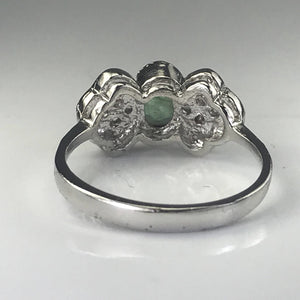 Vintage Emerald Topaz Engagement Ring. GLA Certified. May Birthstone. - Scotch Street Vintage