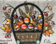 Load image into Gallery viewer, Vintage Enid Collins Clutch / Purse / Handbag Titled Bittersweet Basket with Brown Amber and Orange Jewel Embellished Floral Design. Fashion - Scotch Street Vintage
