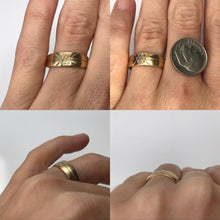 Load image into Gallery viewer, Vintage Etched Gold Wedding Band. 10K Yellow Gold. Size 6 1/4 US. Stacking Ring. Circa 1950. - Scotch Street Vintage