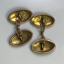 Load image into Gallery viewer, Vintage Etched Yellow Gold Cuff Links / Cufflinks. Circa 1901. Full English Hallmark - Scotch Street Vintage