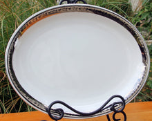 Load image into Gallery viewer, Vintage Fashion Manor Champlain Pattern 14&quot; Platter with Modern Black and Silver Trim - Scotch Street Vintage