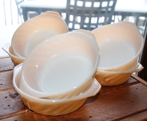 Vintage Fire King Peach Luster Small Gratin Dish by Anchor Hocking Set of 6 - Scotch Street Vintage